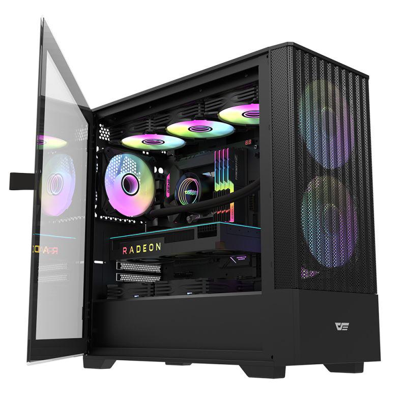 Darkflash Dk415m M-atx Black With 2x140mm Argb Fan Pc Case – Makotek 