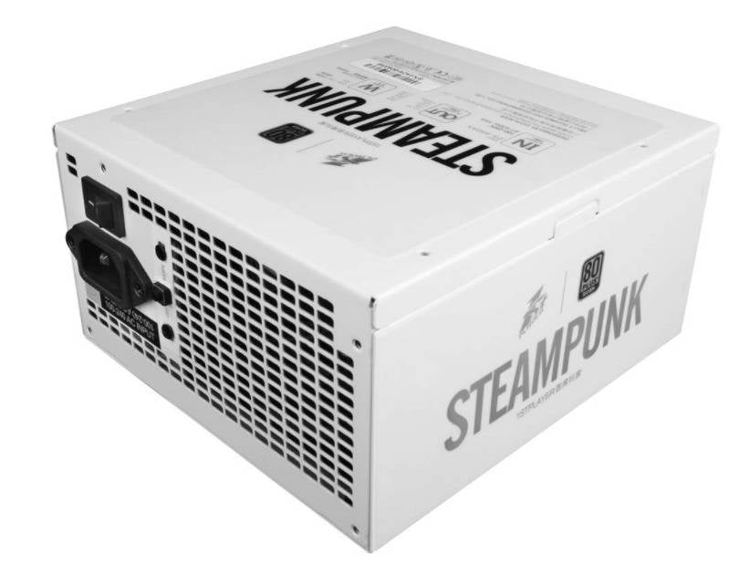 1STPLAYER STEAMPUNK WHITE 650W 80+ SILVER FULL-MODULAR W/ 7-COLOR LED PSU-POWER SUPPLY UNITS-Makotek Computers