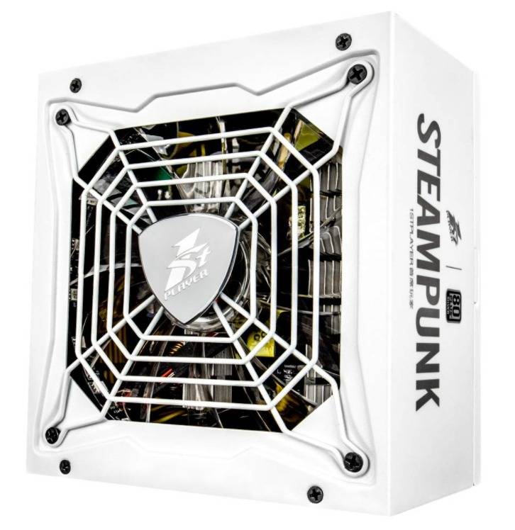 1STPLAYER STEAMPUNK WHITE 650W 80+ SILVER FULL-MODULAR W/ 7-COLOR LED PSU-POWER SUPPLY UNITS-Makotek Computers