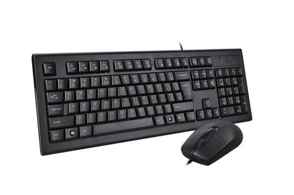 A4TECH (BLACK) KRS-8572 KEYBOARD + MOUSE (A-SHAPE) USB KEYBOARD-KEYBOARD-Makotek Computers