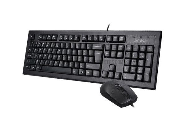 A4TECH (BLACK) KRS-8572 KEYBOARD + MOUSE (A-SHAPE) USB KEYBOARD-KEYBOARD-Makotek Computers