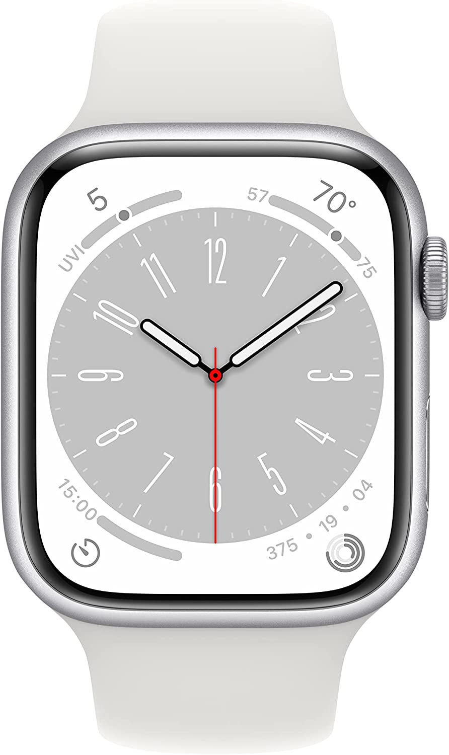 APPLE WATCH SERIES 8 GPS 45MM SILVER ALUMINUM CASE WITH WHITE SPORT BAND WATCH-WATCH-Makotek Computers