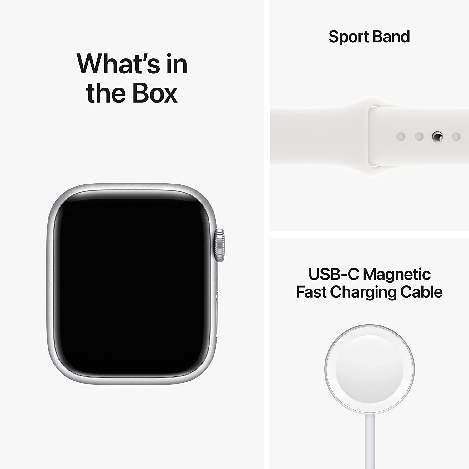 APPLE WATCH SERIES 8 GPS 45MM SILVER ALUMINUM CASE WITH WHITE SPORT BAND WATCH-WATCH-Makotek Computers