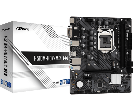 ASROCK H510M-HDV/M.2 SE  MOTHERBOARD | M-ATX | 2X DIMM | DDR4 | LGA 1200 |  12 MONTHS WARRANTY MOTHERBOARD