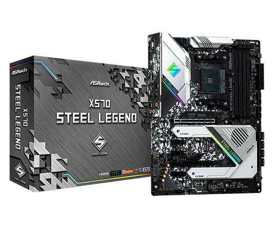 ASROCK X570 STEEL LEGEND | 4 DIMM SLOTS | DDR4 | ALC 1220 | GIGABIT LAN | PCI-E 4.0 X 16 | PCI-E 4.0 X 4 M.2 | AM4 | 12 MONTHS WARRANTY MOTHERBOARD