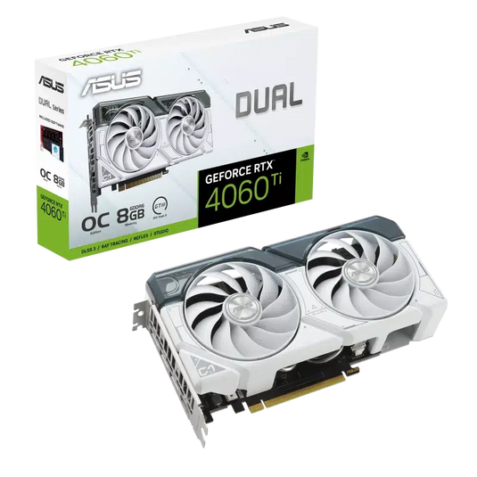 ASUS GEFORCE DUAL RTX 4060 TI WHITE OC EDITION 8GB GDDR6 GRAPHICS CARD-GRAPHICS CARD-Makotek Computers