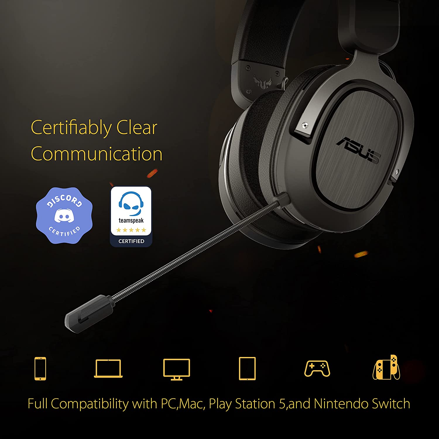 ASUS TUF GAMING H3 WIRELESS GUN METAL | 2.4 GHZ CONNECTION VIA A USB-C DONGLE | 7.1 SURROUND SOUND | DEEP BASS | LIGHTWEIGHT DESIGN | COMPATIBLE WITH PCS, PLAYSTATION® 5, NINTENDO SWITCH™ | WIRELESS GAMING HEADSET-HEADSET-Makotek Computers