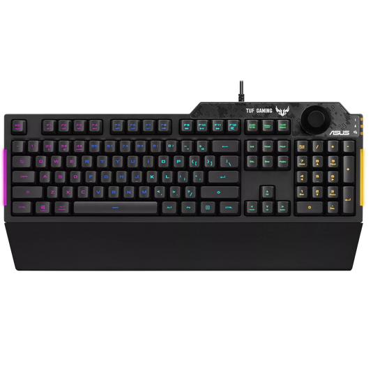 ASUS TUF GAMING K1 RGB WITH DEDICATED VOLUME KNOB, SPILL-RESISTANCE, SIDE LIGHT BAR AND ARMOURY CRATE KEYBOARD | 6 MONTHS WARRANTY KEYBOARD