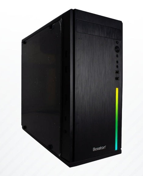 BOSSTON CS05 GAMING CASE | ACRYLIC SIDE PANEL | RGB FRONT PANEL | BLACK 3 MONTHS WARRANTY PC CASE