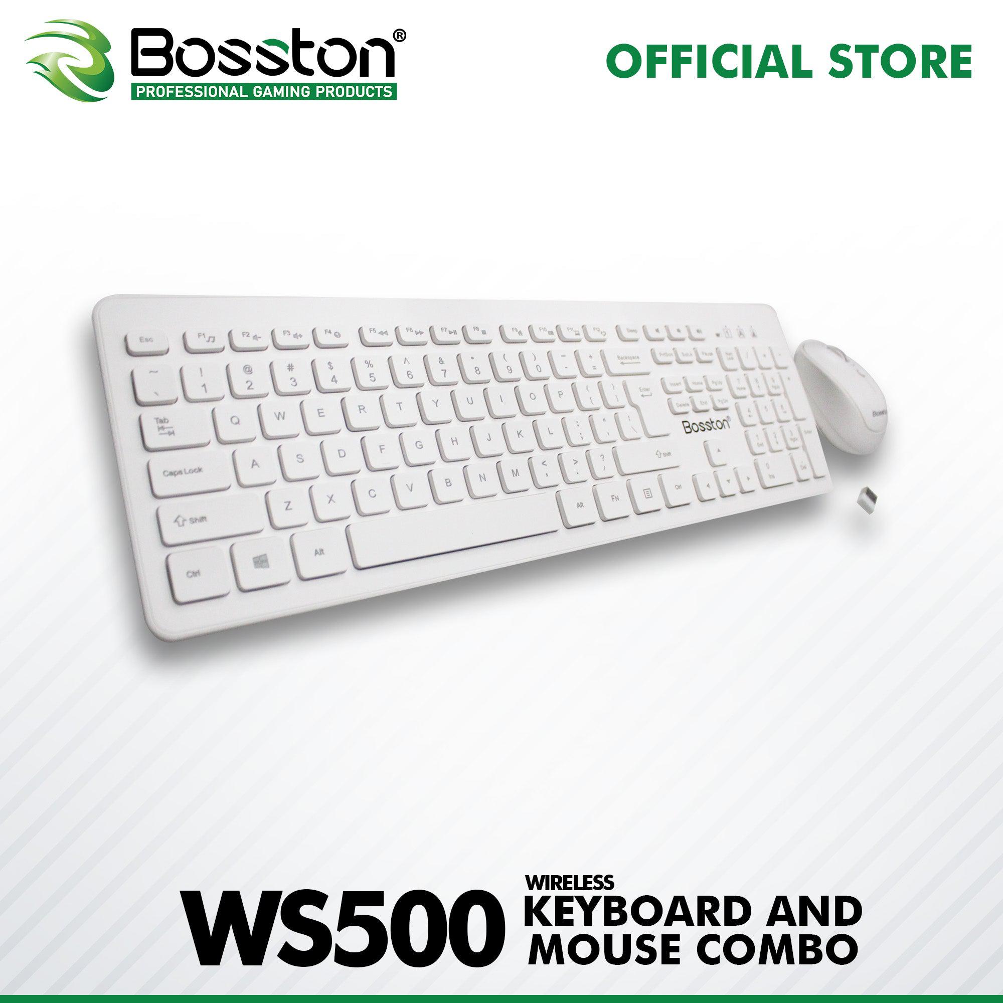 BOSSTON WS500 WHITE WIRELESS KEYBOARD & MOUSE COMBO | 3 MONTHS WARRANT –  Makotek Computer Sales Inc