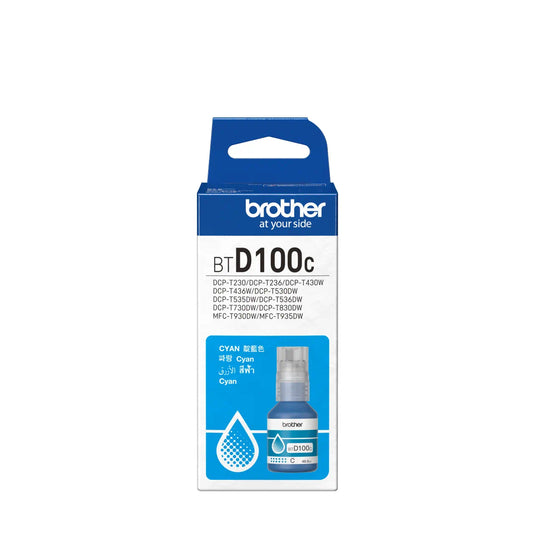 BROTHER BT-D100C CYAN INK BOTTLE | APPROXIMATELY 5000 PAGES | NO WARRANTY  INK