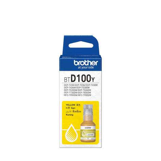 BROTHER BT-D100Y YELLOW INK BOTTLE | APPROXIMATELY 5000 PAGES | NO WARRANTY  INK