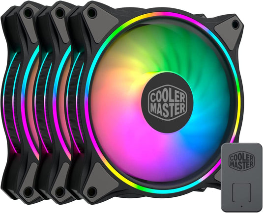 COOLER MASTER MASTERFAN MF120 HALO 3IN1 BLACK CASE FANS-FANS-Makotek Computers