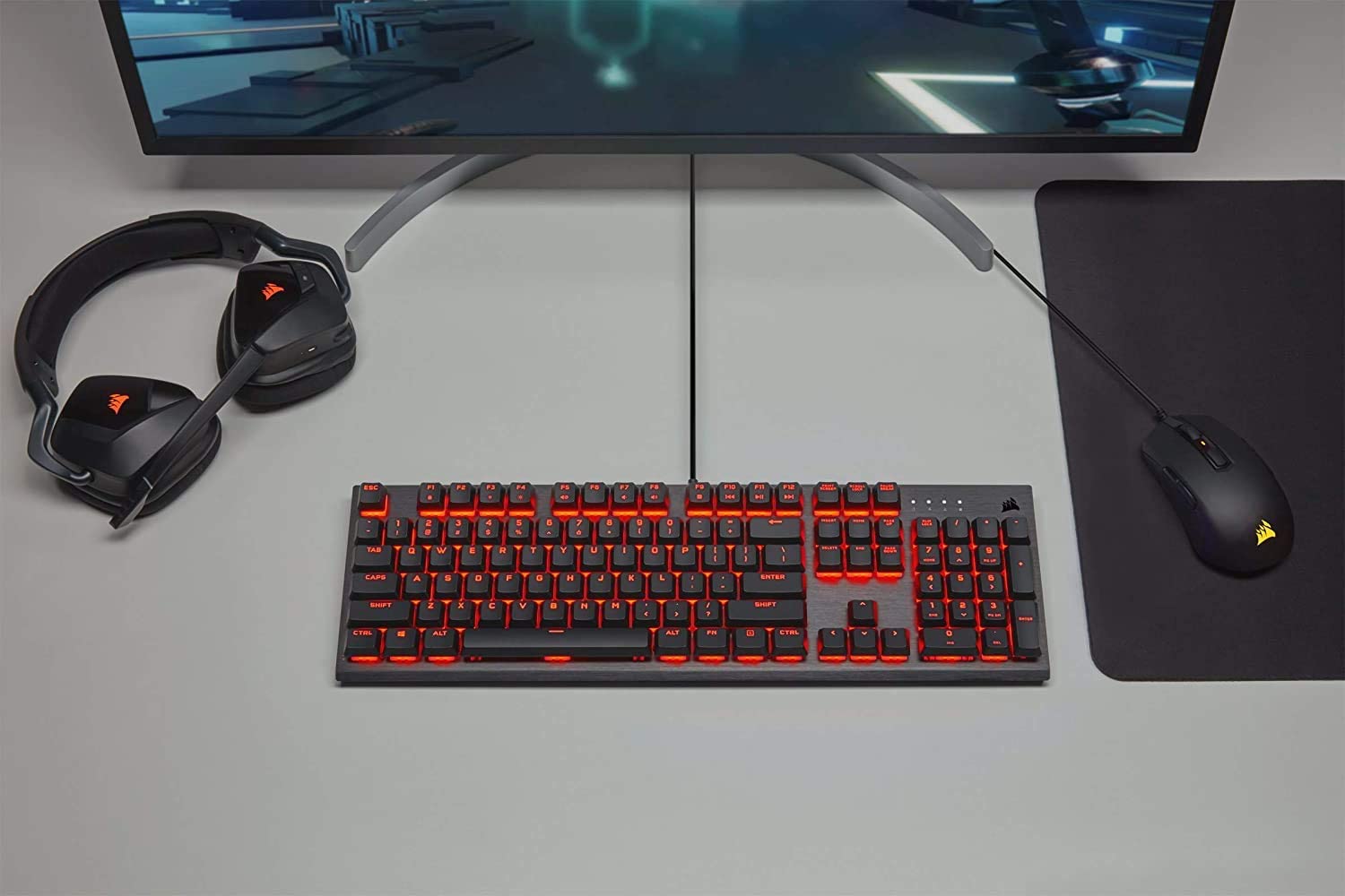 CORSAIR CS-CH-910D029-NA K60 PRO MECHANICAL GAMING RED LED CHERRY VIOLA BLACK KEYBOARD-KEYBOARD-Makotek Computers