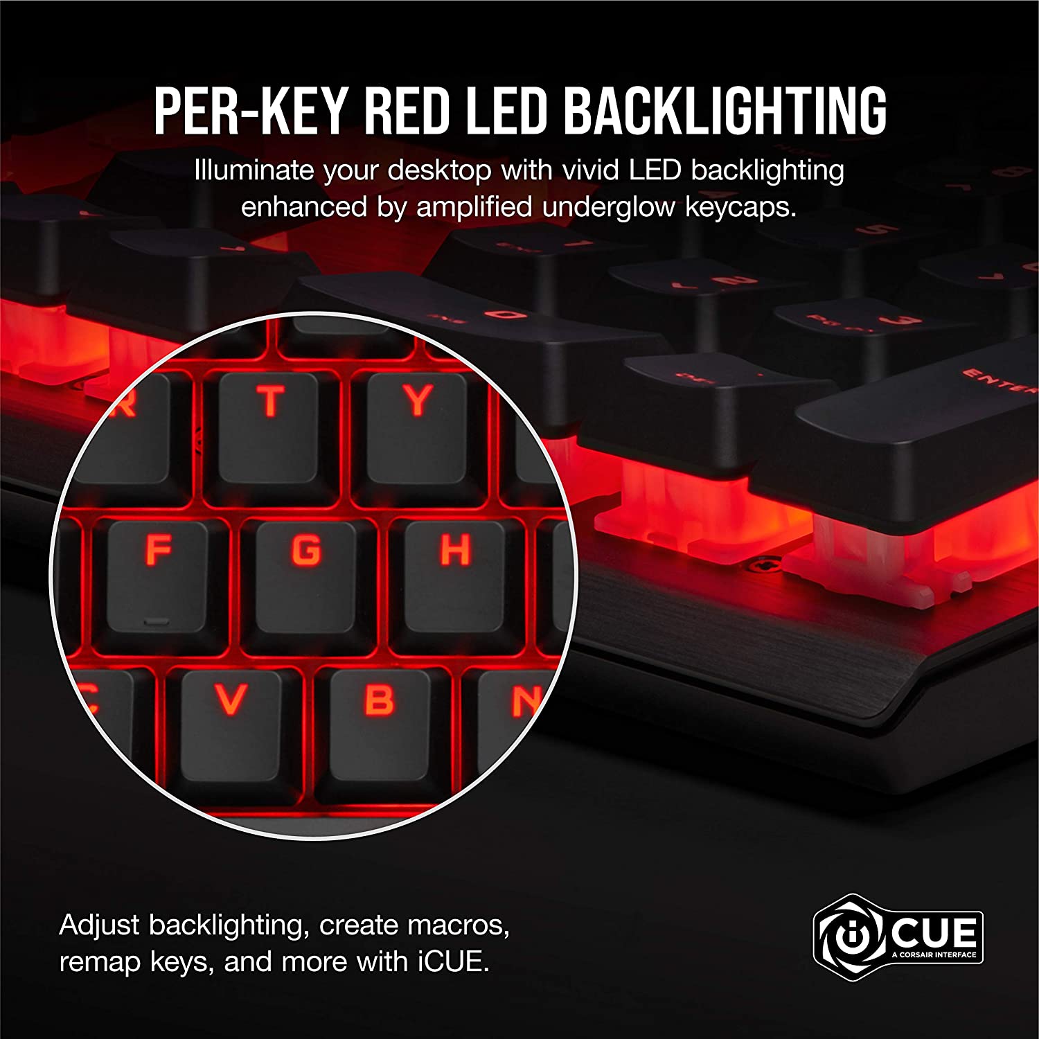 CORSAIR CS-CH-910D029-NA K60 PRO MECHANICAL GAMING RED LED CHERRY VIOLA BLACK KEYBOARD-KEYBOARD-Makotek Computers