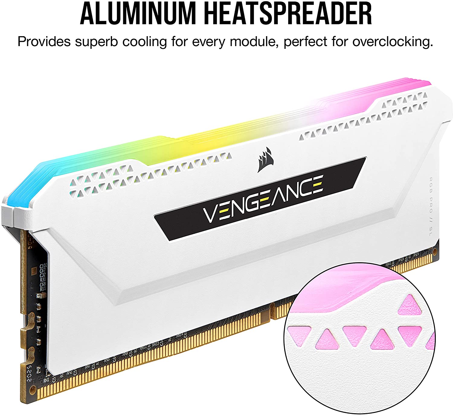 CORSAIR CS-CMH16GX4M2E3200C16W-BOX VENGEANCE RGB PRO SL 16GB (2X8GB) DDR4 3200MHZ C16 MEMORY KIT, WHITE RAM MEMORY CARD-MEMORY-Makotek Computers