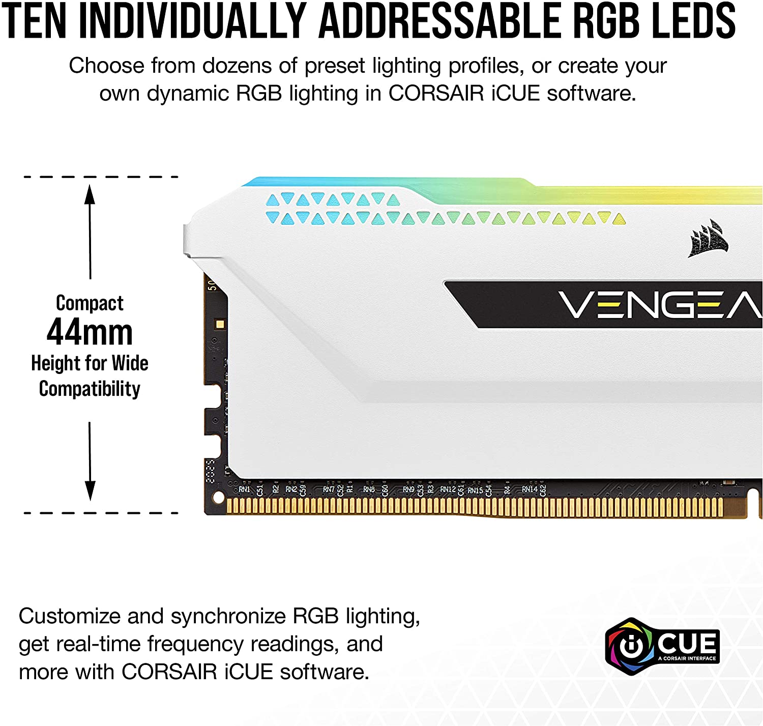 CORSAIR CS-CMH16GX4M2E3200C16W-BOX VENGEANCE RGB PRO SL 16GB (2X8GB) DDR4 3200MHZ C16 MEMORY KIT, WHITE RAM MEMORY CARD-MEMORY-Makotek Computers