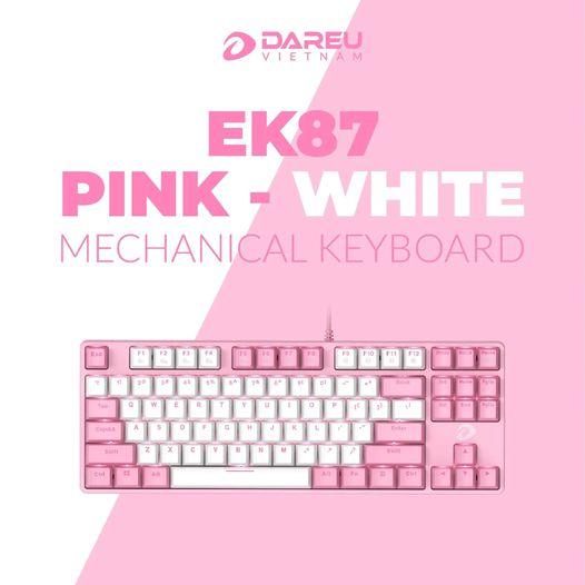 DAREU EK87 PINK MECHANICAL TKL (BLUE SWITCH) KEYBOARD-KEYBOARD-Makotek Computers