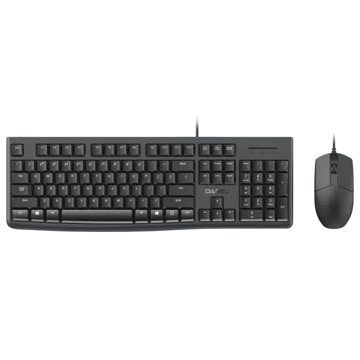 DAREU MK185 WIRED BLACK KEYBOARD AND MOUSE COMBO-COMBO-Makotek Computers