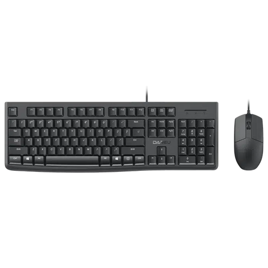 DAREU MK185 WIRED BLACK KEYBOARD AND MOUSE COMBO-COMBO-Makotek Computers