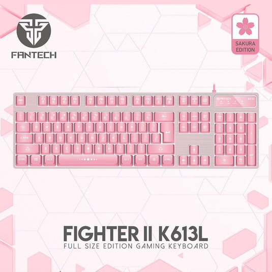 FANTECH K613L SAKURA PINK KEYBOARD-KEYBOARD-Makotek Computers