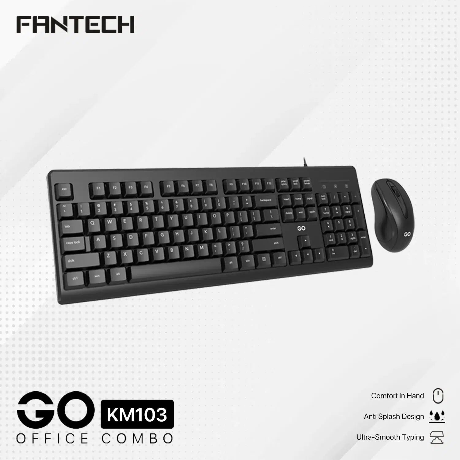 FANTECH KM103 USB WIRED KEYBOAR AND MOUSE COMBO-KEYBOARD-Makotek Computers