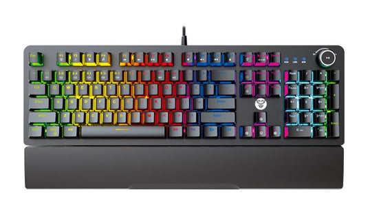 FANTECH MAXPOWER MK853 V2 BLUE SWITCH RGB LED WITH WRIST REST BLACK KEYBOARD-KEYBOARD-Makotek Computers