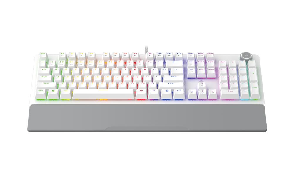 FANTECH MAXPOWER MK853 V2 BLUE SWITCH RGB LED WITH WRIST REST WHITE KEYBOARD-KEYBOARD-Makotek Computers