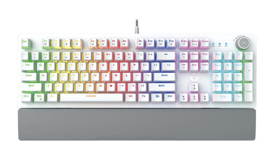 FANTECH MAXPOWER MK853 V2 BLUE SWITCH RGB LED WITH WRIST REST WHITE KEYBOARD-KEYBOARD-Makotek Computers