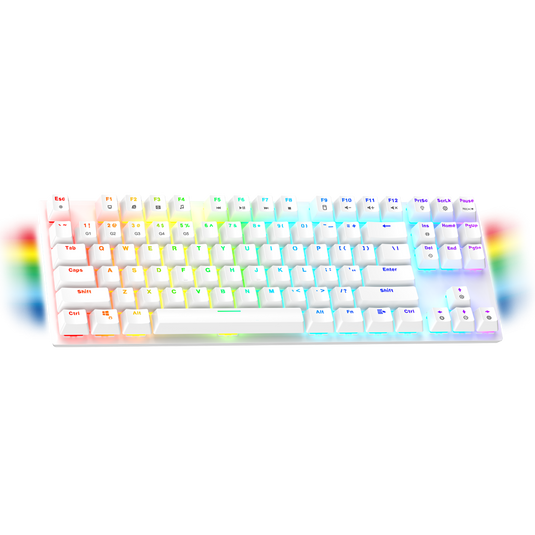 FANTECH MK856WH MAXFIT87 RGB MECHANICAL KEYBOARD | white | RGB BACKLIGHTING | SIDE PANEL RGB | DETACHABLE TYPE-C CABLE | ANTI GHOSTING | BLUE SWITCH | 6 MONTHS WARRANTY KEYBOARD