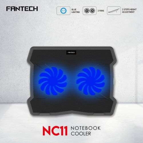 FANTECH NC11 LAPTOP COOLER | TWO FAN SUITABLE FOR 9-15.6" LAPTOP | 2 STEPS HEIGHT ADJUSTMENT 6 MONTHS WARRANTY LAPTOP COOLER