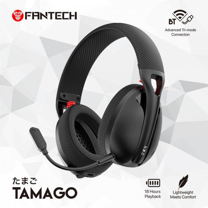 FANTECH WHG01 TAMAGO BLACK WIRELESS, BLUETOOTH AND WIRED LIGHT WEIGHT HEADSET-HEADSET-Makotek Computers