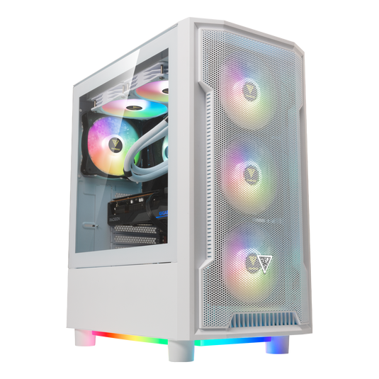 GAMDIAS ATHENA M6 LITE | ATX | MESH FRONT | TEMPERED GLASS | WHITE PC CASE