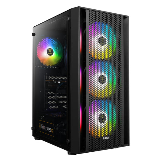 GAMDIAS AURA GC2 PERFORATED RGB MID TOWER GAMING CASE-CASE-Makotek Computers