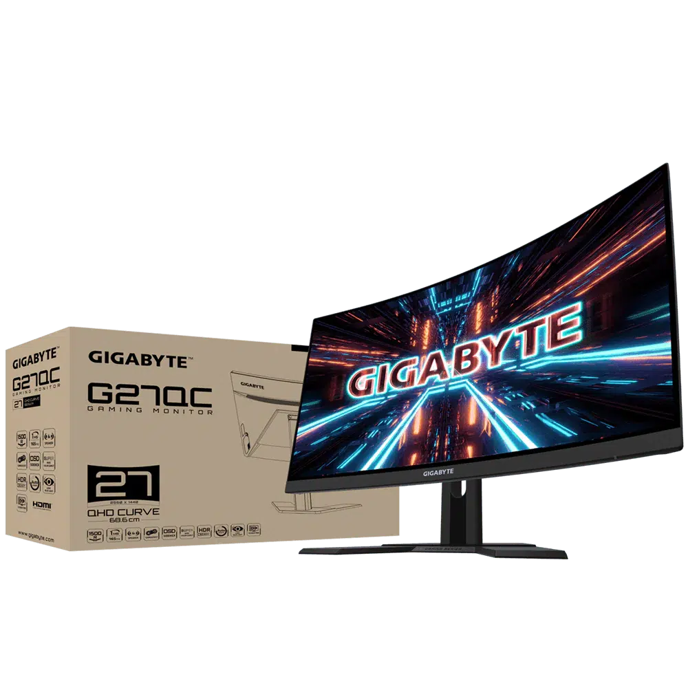 GIGABYTE G27QC-A-AP 27" QHD CURVED GAMING MONITOR-MONITOR-Makotek Computers