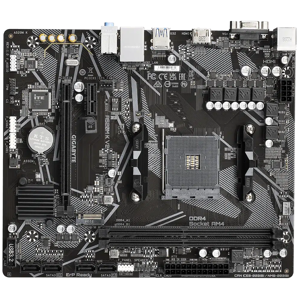 GIGABYTE GA-A520M-K-V2 DDR4A AM4 MOTHERBAORD-MOTHERBOARD-Makotek Computers