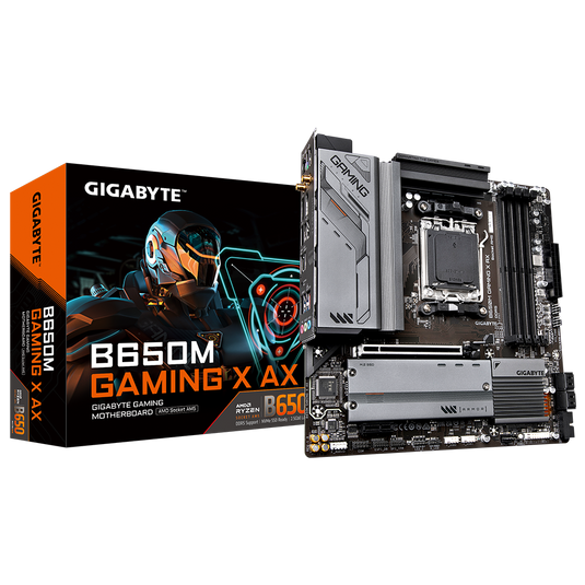 GIGABYTE GA-B650M-GAMING-X-AX | MATX | 4 DIMM SLOTS | PCI-E 4.0 X 16 | PCIE 4.0 M.2 NVME | DDR5 | AM5 | 12 MONTHS WARRANTY MOTHERBOARD