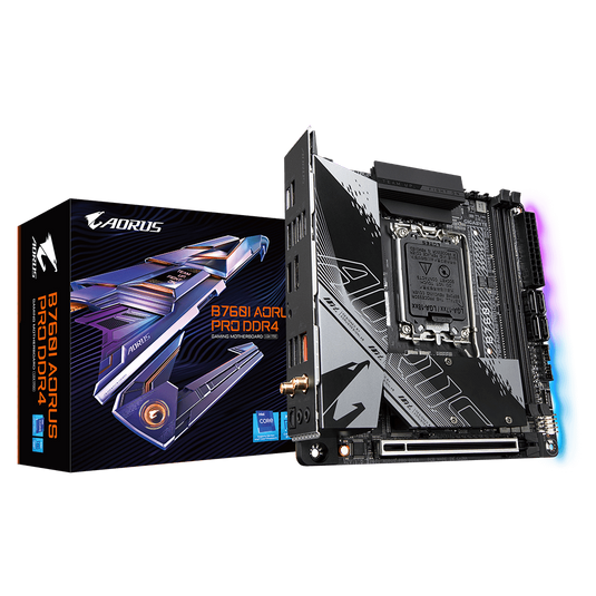 GIGABYTE GA-B760I-AORUS-PRO-DDR4 AORUS PRO DDR4 | 2 DIMM SLOTS | PCI-E 4.0 M.2 | PCI-E 4.0 X 16 | WIFI 6 | 2.5 GBE LAN | ITX | LGA 1700 | 12 MONTHS WARRANTY | MOBOARD