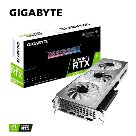 GIGABYTE GEFORCE RTX 3060 TI VISION OC 8GB GDDR6 WHITE GRAPHICS CARD-GRAPHICS CARD-Makotek Computers