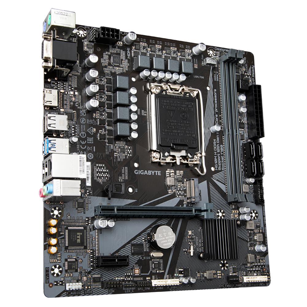 GIGABYTE H610M-H DDR4 WITH 6+1+1 HYBRID PHASES DIGITAL VRM DESIGN, PCIE 4.0* DESIGN, GEN3 X4 M.2, INTEL® GBE WITH CFOSSPEED, ANTI-SULFUR RESISTOR, SMART FAN 6 MOTHERBOARD-MOTHERBOARDS-Makotek Computers