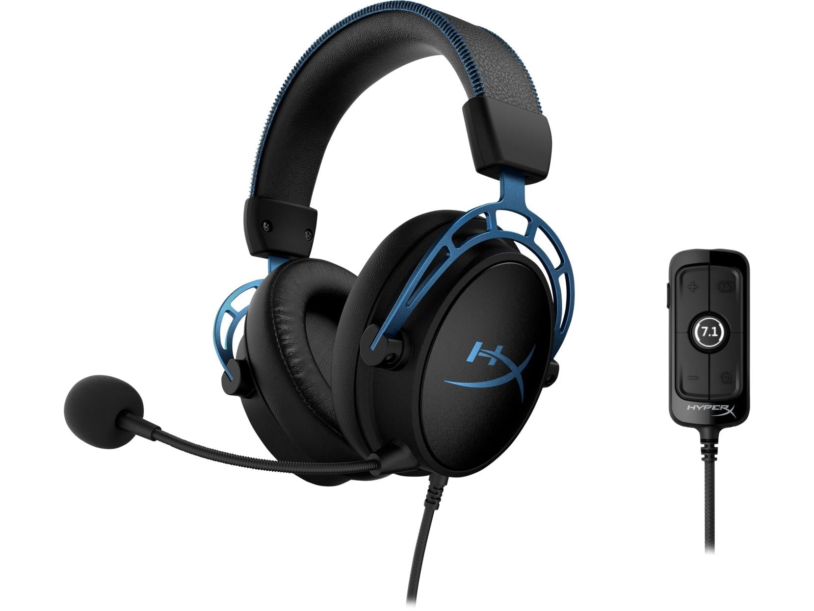 HP HYPERX CLOUD ALPHA S BLACK/BLUE WIRED GAMING HEADSET-HEADSET-Makotek Computers