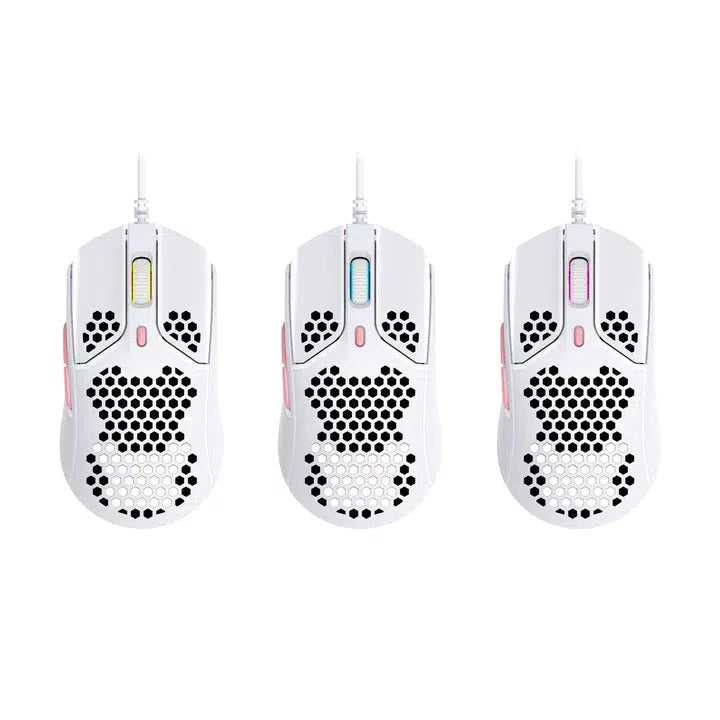 HP HYPERX PULSEFIRE HASTE (WHITE/PINK) WIRED GAMING MOUSE-MOUSE-Makotek Computers