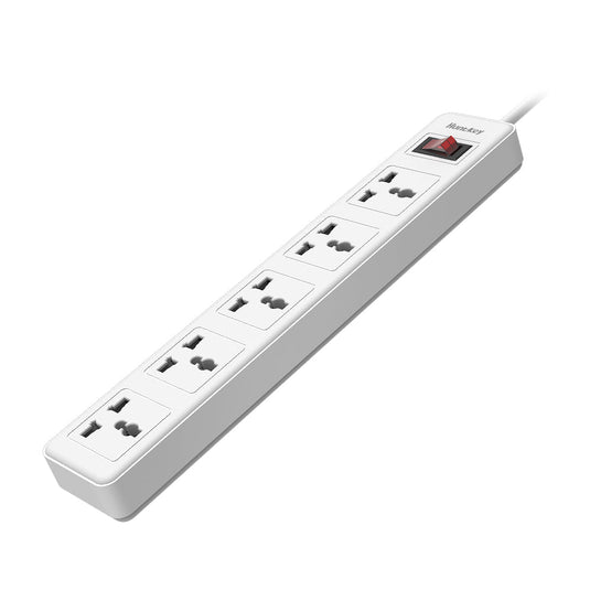 HUNTKEY SZC501-4 POWER SURGE | 5 UNIVERSAL AC OUTLETS | 2M | SURGE PROTECTION (L-N) 210 JOULES  | OVERLOAD PROTECTION  |   FLAME RETARDANT MATERIAL INTEGRAL COPPER BAR  |  MAX2500W-MAX10A | 250V EXTENSION CORD