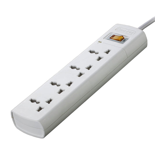 HUNTKEY SZM404-4 POWER SURGE | 4 UNIVERSAL AC OUTLETS |  1.5M CABLE | SURGE PROTECTION (L-N) 210 JOULES  |  OVERLOAD PROTECTION  |  FLAME RETARDANT MATERIAL INTEGRAL COPPER BAR   |  MAX2500W-MAX10A, 250V  |  6,500 AMPS  EXTENSION CORD