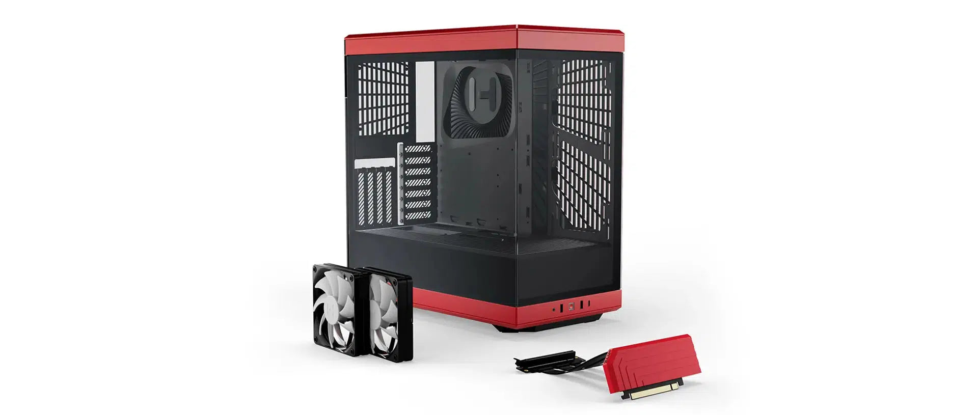 HYTE Y40 CS-HYTE-Y40-BR BLACK/RED MID TOWER CASE-CASE-Makotek Computers