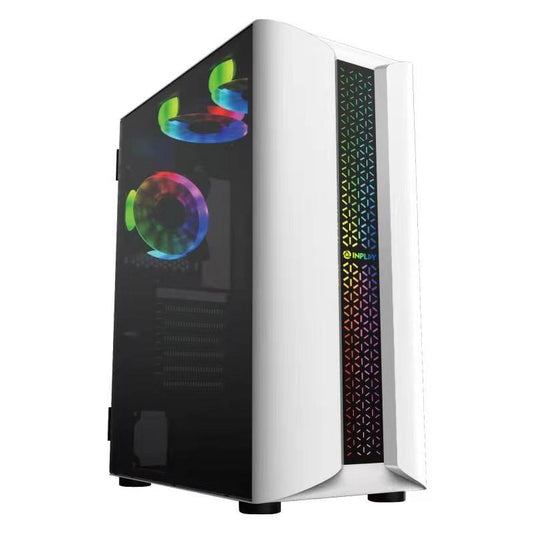 INPLAY E-SPORT 06 ATX CASE ‚Äì WHITE | TEMPERED GLASS SIDE PANEL | NO FANS INCLUDED-PC CASE-Makotek Computers