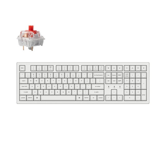 KEYCHRON K10P-P1 PRO WIRELESS MECHANICAL KEYBOARD | 100% | RGB BACKLIGHT | RED SWITCH | WHITE | 6 MONTHS WARRANTY KEYBOARD