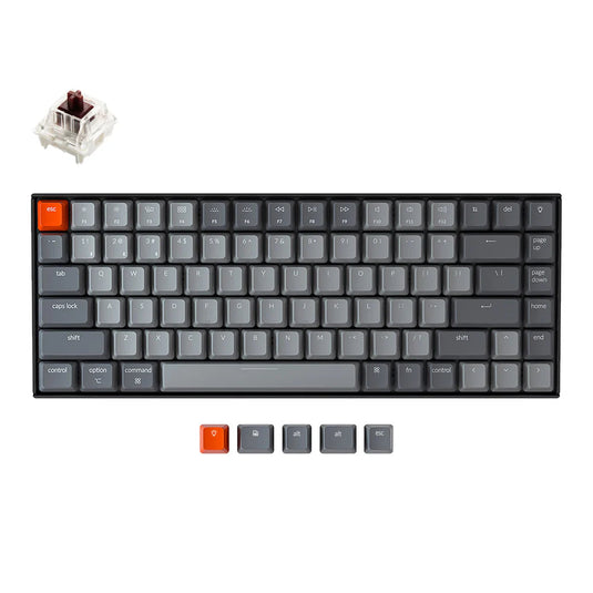 KEYCHRON K2-B2H WIRELESS MECHANICAL GATERON KEYBOARD | 84 KEYS | 75% LAYOUT | BROWN SWITCH | RGB BACKLIGHT | 6 MONTHS WARRANTY KEYBOARD