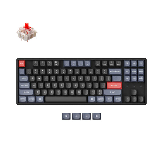 KEYCHRON K8-PJ1Z PRO SWAPPABLE WIRELESS TKL MECHANICAL KEYBOARD | BLACK | RGB BACKLIGHT | 87 KEYS | 80% LAYOUT | RED SWITCH | 6 MONTHS WARRANTY KEYBOARD