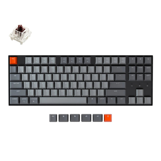 KEYCHRON K8-PJ3 PRO SWAPPABLE WIRELESS TKL MECHANICAL KEYBOARD | ALUMINUM | RGB BACKLIGHT | 87 KEYS | 80% LAYOUT | BROWN SWITCH | 6 MONTHS WARRANTY KEYBOARD